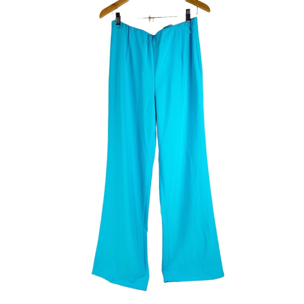 Chico’s Wide Leg Stretch Waist with Side Zip Size 1.5R US Size 10R Teal